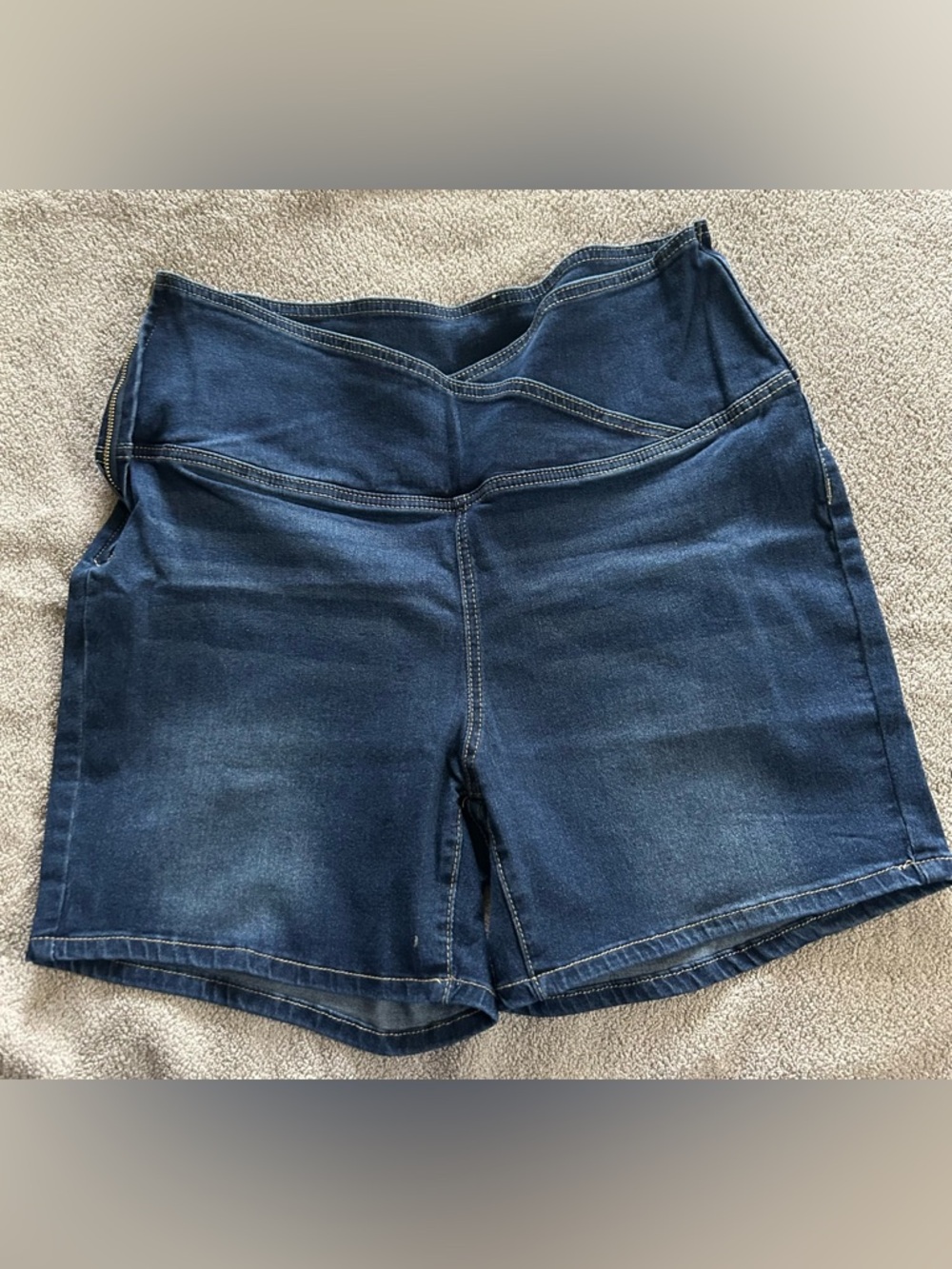 SHEIN Dark Blue High Waist Denim Shorts